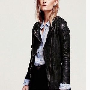 Free People Doma Full Extension Leather Jacket NWT